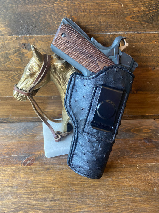 IWB Black full ostrich luxury holsters. (1911)