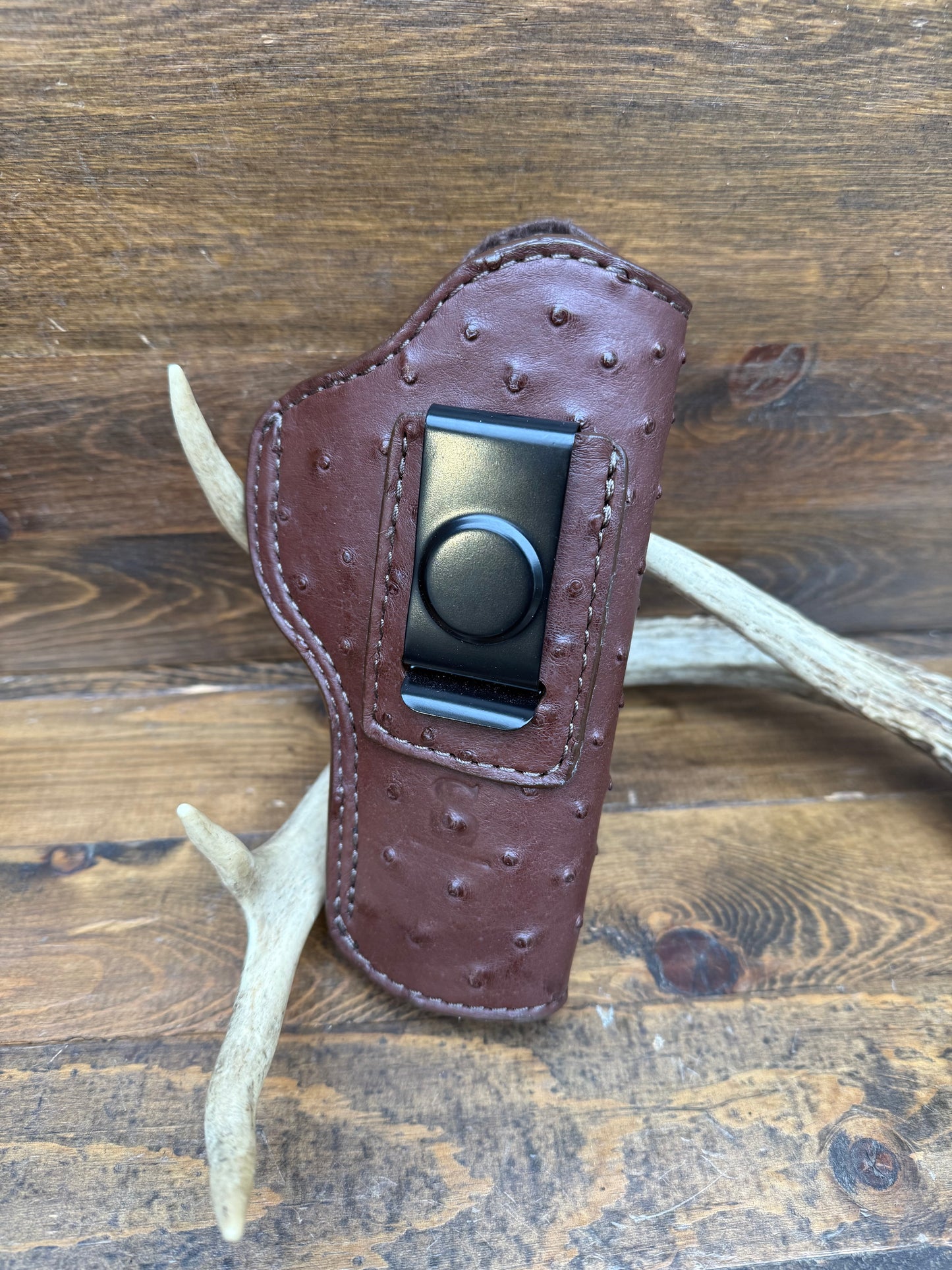 Dark brown ostrich skin IWB holster (1911)