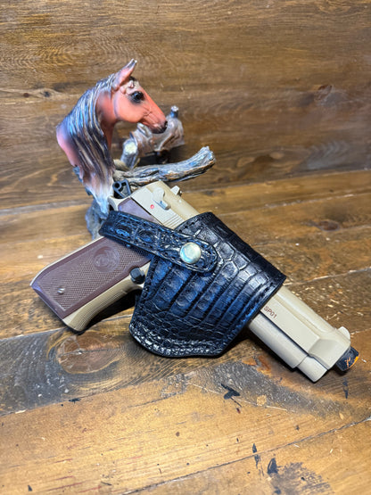 Black/Gold crocodile skin compact holster ( Beretta )