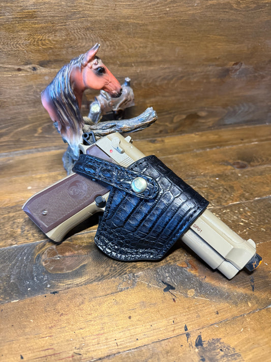 Black/Gold crocodile skin compact holster ( Beretta )
