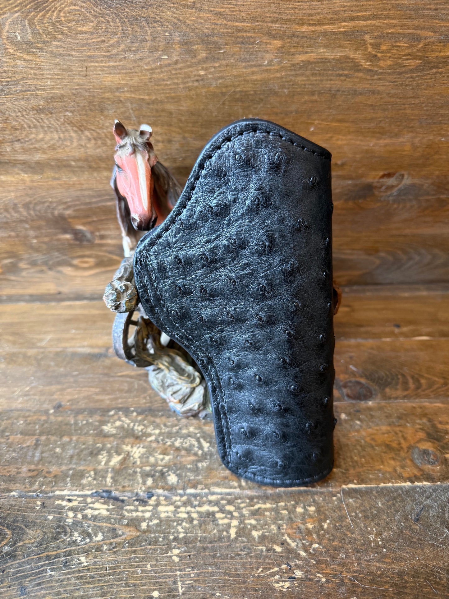 Black ostrich skin full IWB holster (1911 ) 5”. Left-handed