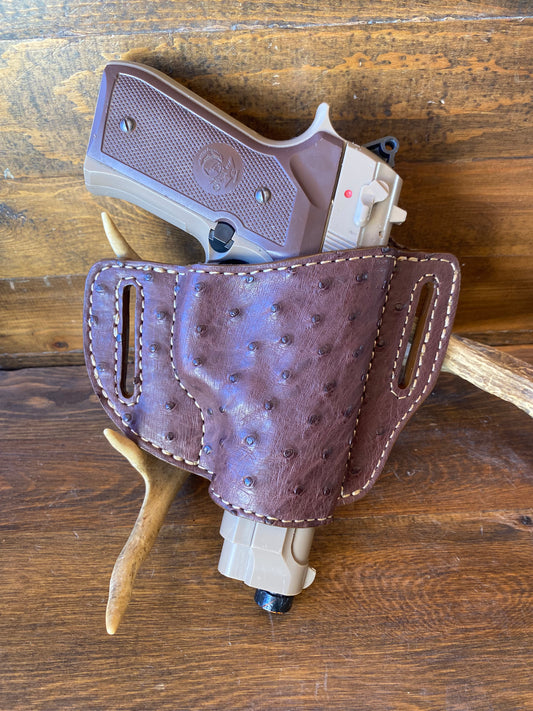 Dark brown ostrich luxury holster ( Beretta )