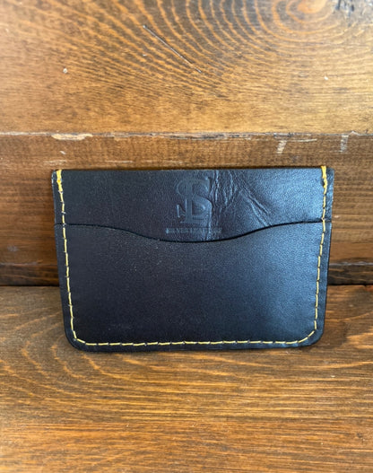 Yellow ostrich skin cardholder