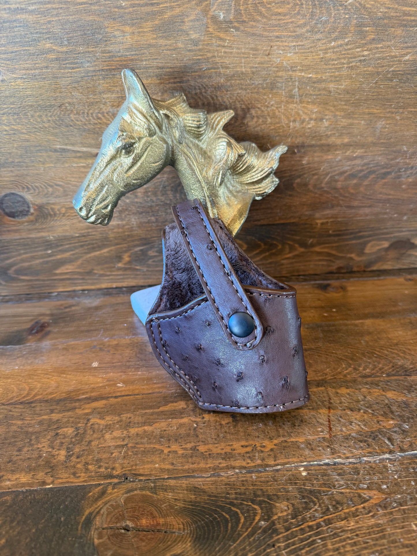 Dark brown ostrich skin compact holster (1911)