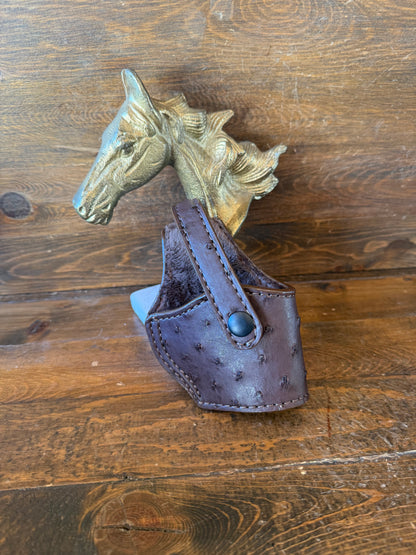 Dark brown ostrich skin compact holster (1911)