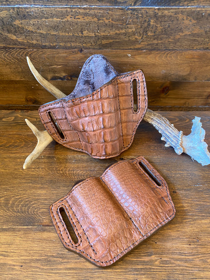 Coñac crocodile skin holsters set (1911)