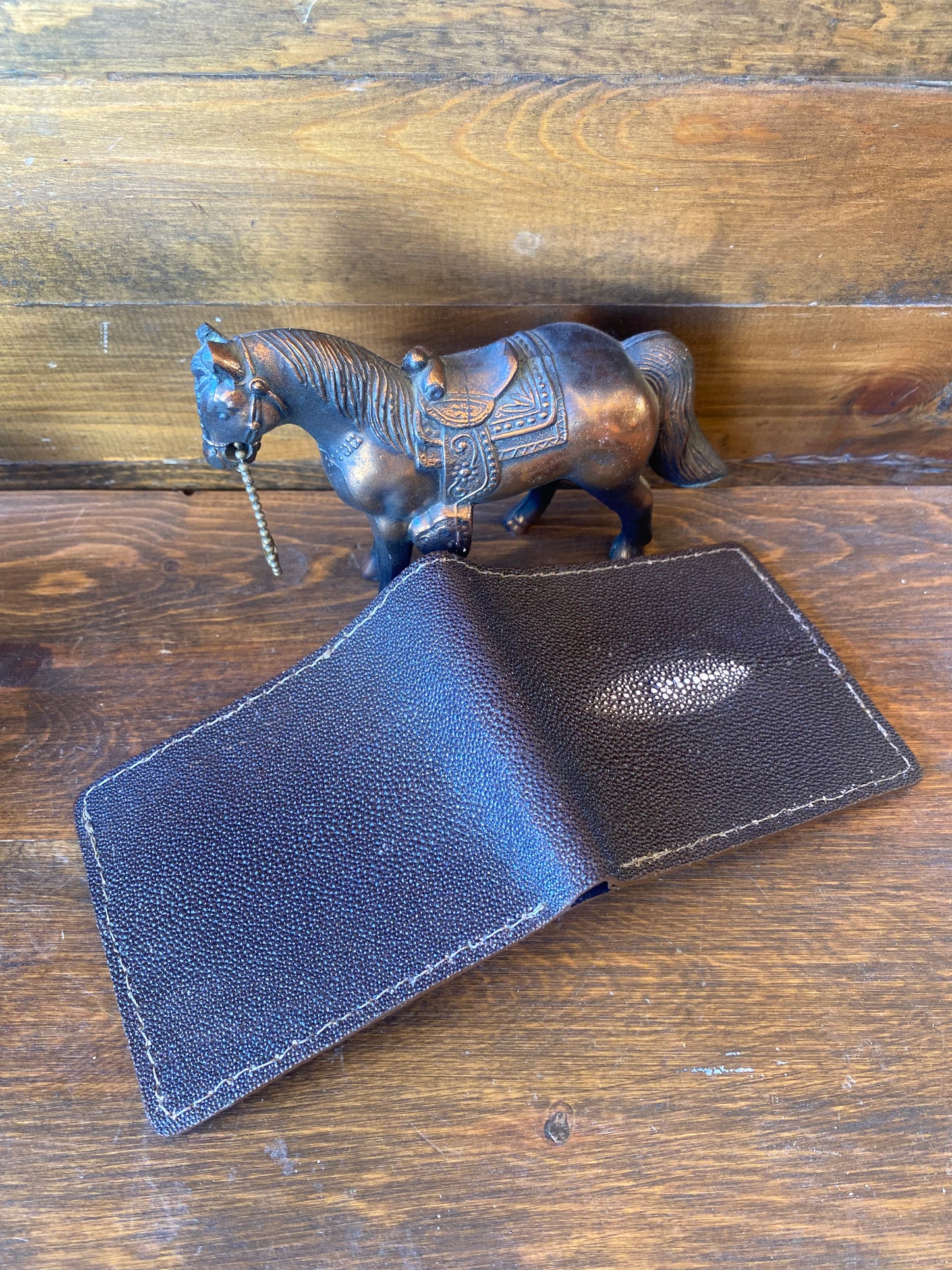 Brown stingray skin wallet