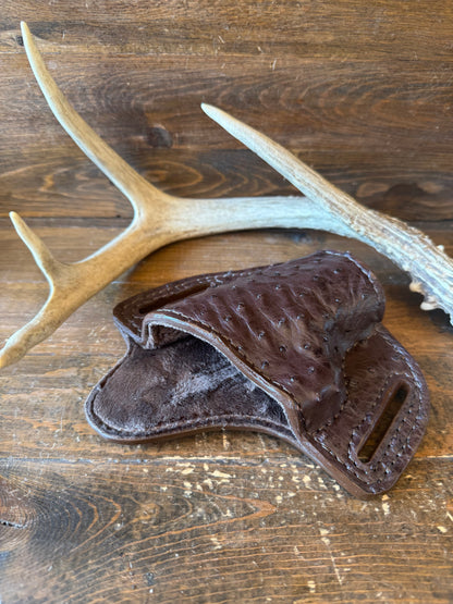 Dark brown ostrich skin luxury holster ( Beretta )