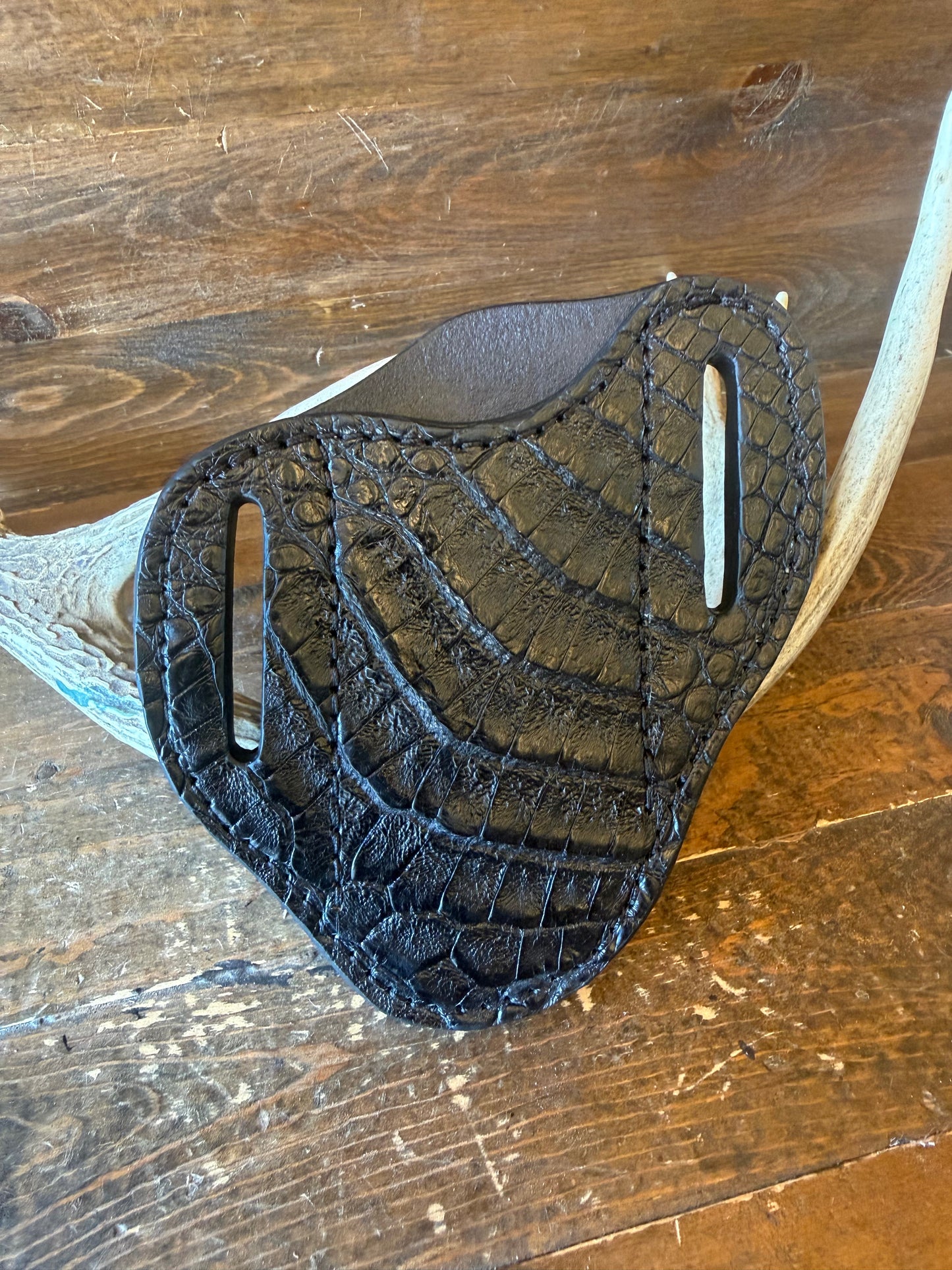 Black Big crocodile belly knife sheath