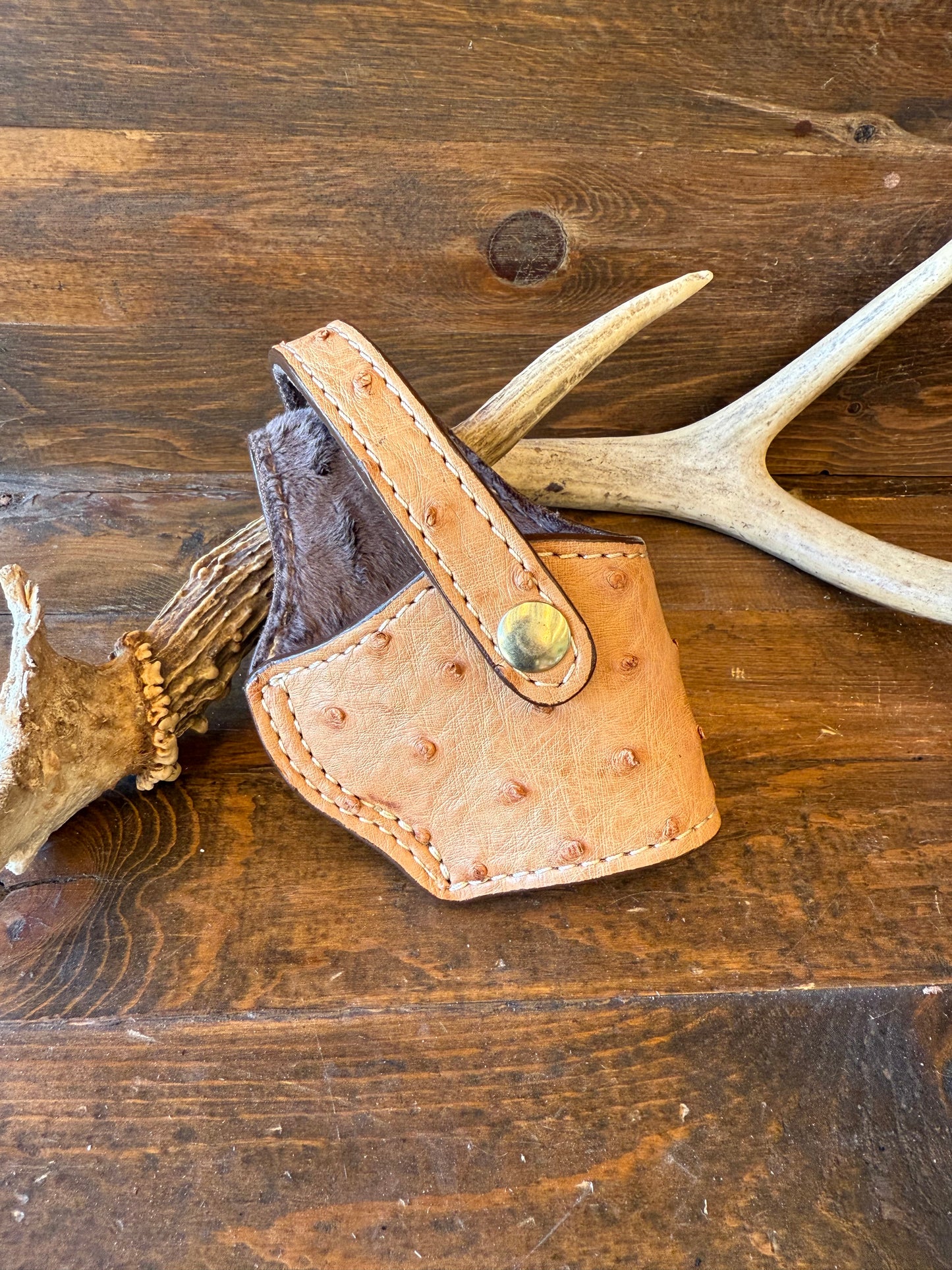 Honey/Gold ostrich skin compact holster (1911)