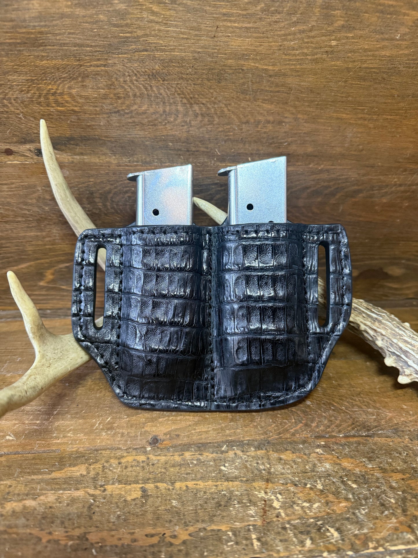 Black crocodile skin 2 magazine Owb holster. (1911)