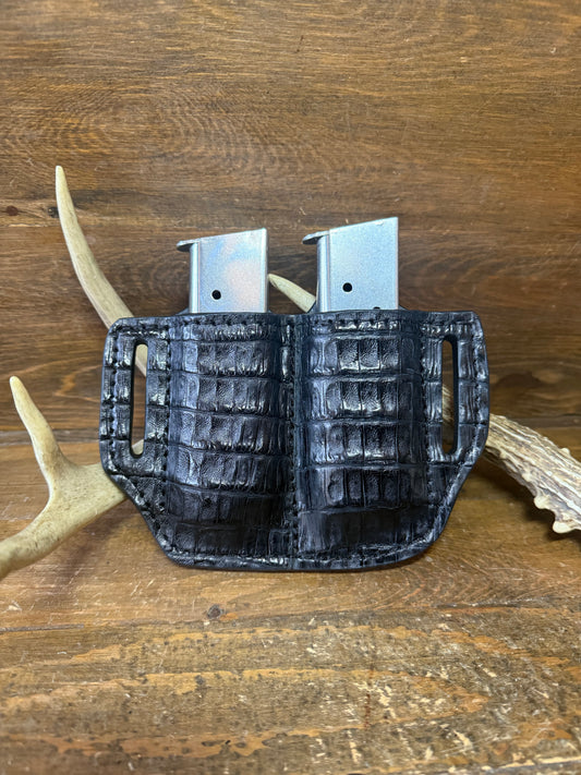 Black crocodile skin 2 magazine Owb holster. (1911)