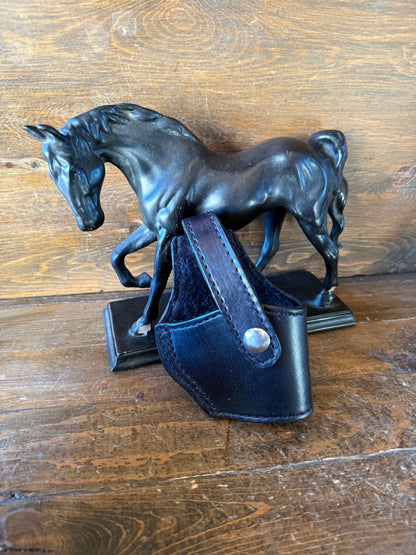 Black/chrome veg tan compact holster (1911)