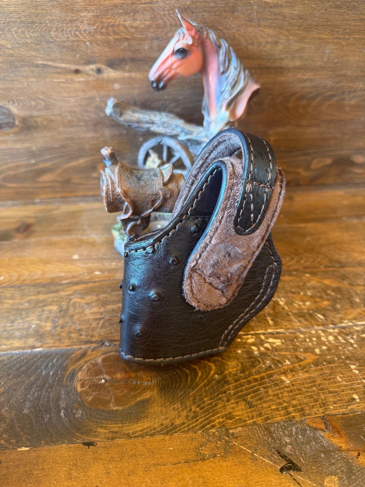 Black/Brown ostrich skin compact holster (1911)