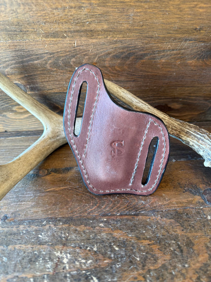 Dark Brown ostrich skin pocket knife sheath