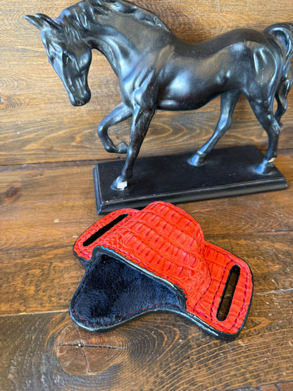 Red Crocodile Hornback skin bikini holster (1911)