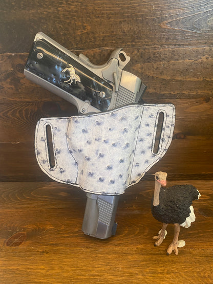 Gray/Black ostrich luxury holster (1911)