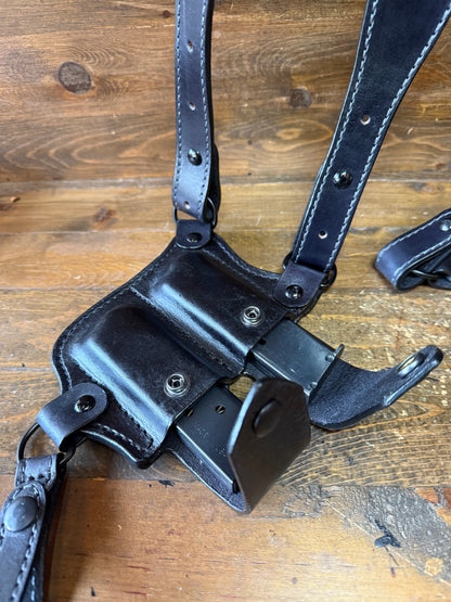 Black veg tan leather shoulder straps ( sobaqueras -1911 )
