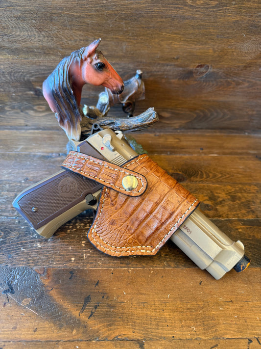 Honey/Gold crocodile skin compact holster ( Beretta )