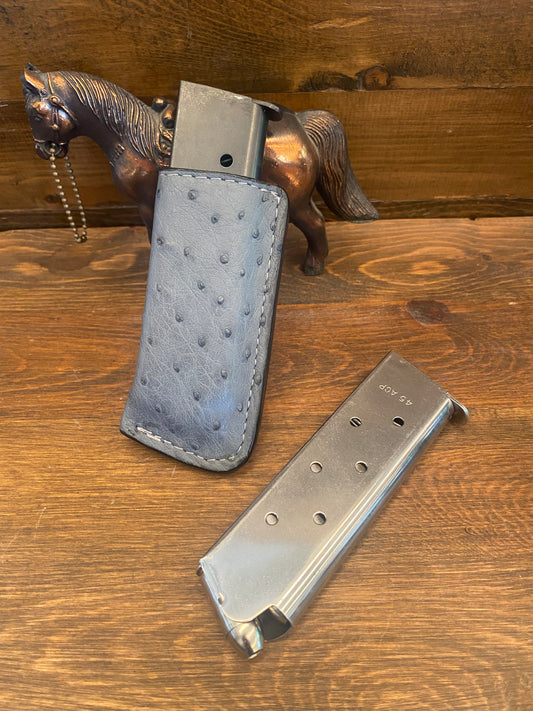 Gray ostrich skin single magazine holster ( 1911 )