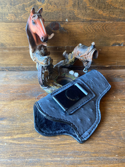 IWB. Gray full ostrich luxury holster (1911)