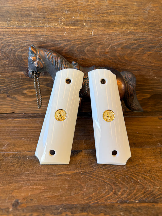Bonded ivory W/gold colt logo (1911)