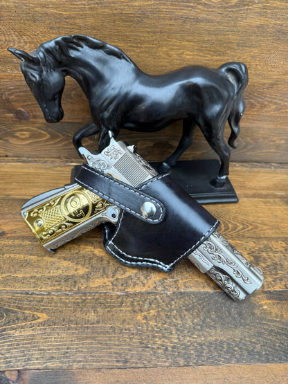 Black/white veg tan compact holster (1911)