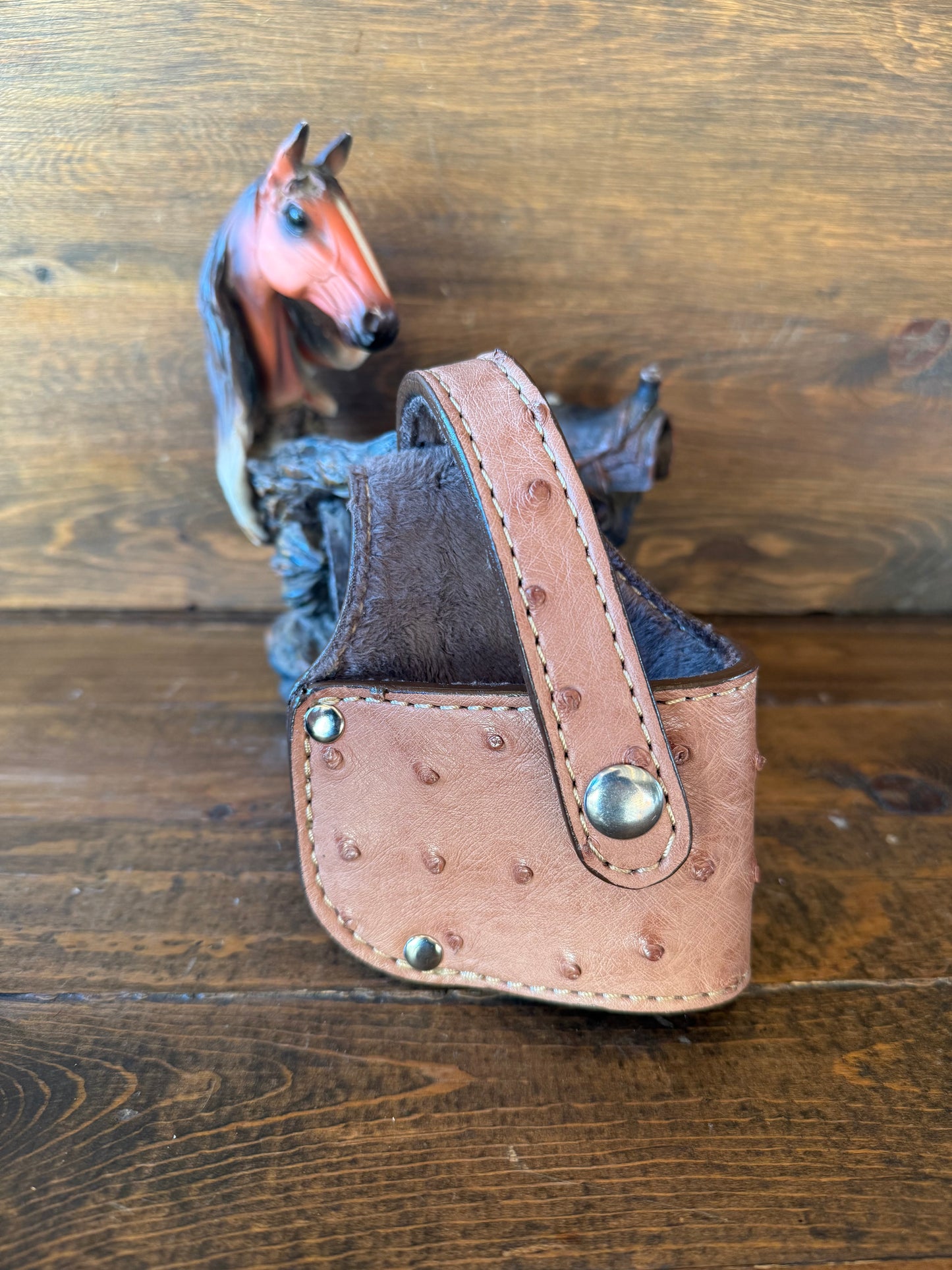 Almond ostrich skin luxury compact holster (1911)