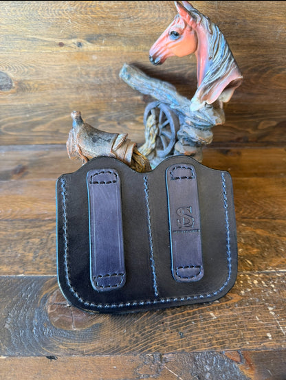 2 Black magazine veg tan leather holster ( 1911 )