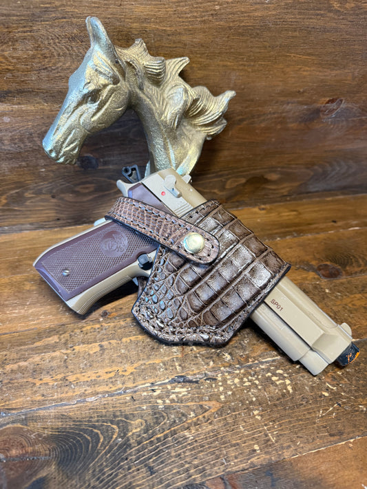 Brown/Gold crocodile belly compact holster ( Beretta )
