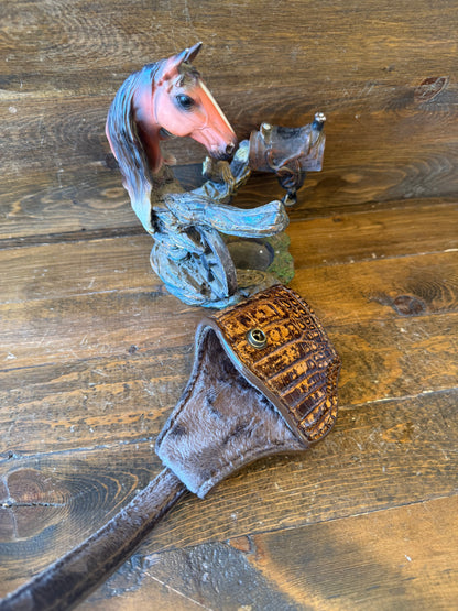 Rustic/Gold Crocodile skin compact holster (1911)