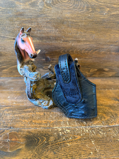 Black/gold ostrich compact holster (1911) - LEFT