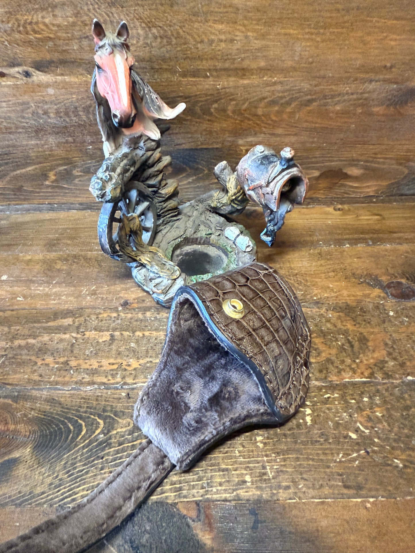 Brown/gold Crocodile belly compact holster (1911)