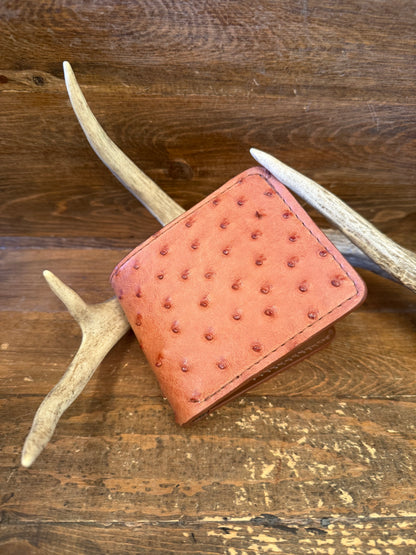 Rustic Cognac Ostrich skin wallet