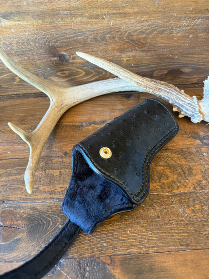 Black/gold ostrich skin full holster (1911) 5”
