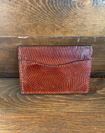 Brown full lizard skin cardholder