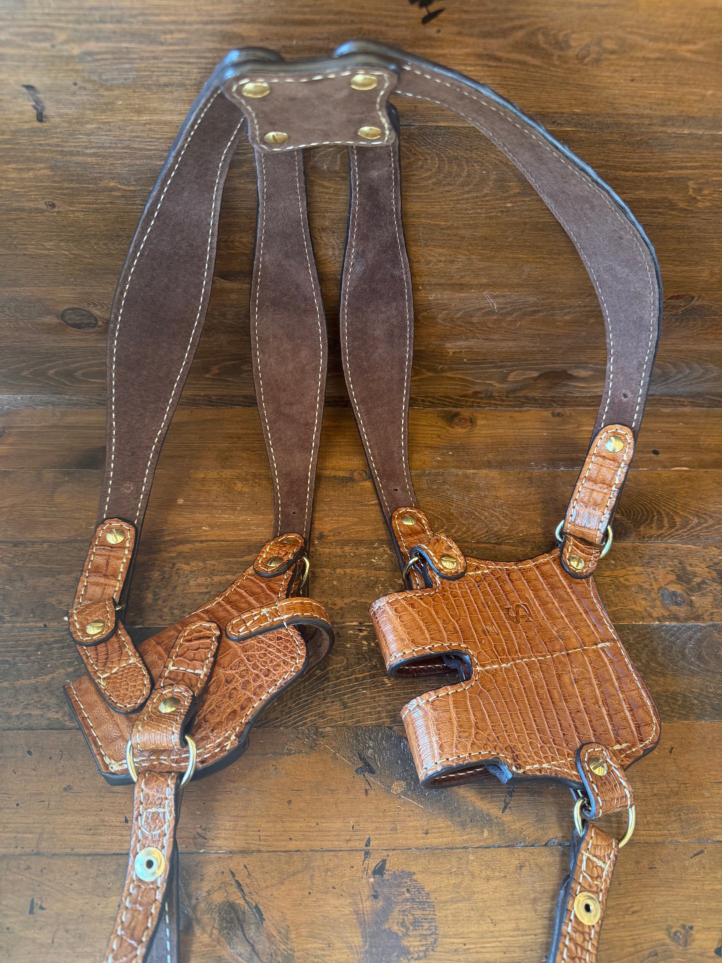 Honey Crocodile Skin Luxury Shoulder Holsters ( 1911 )