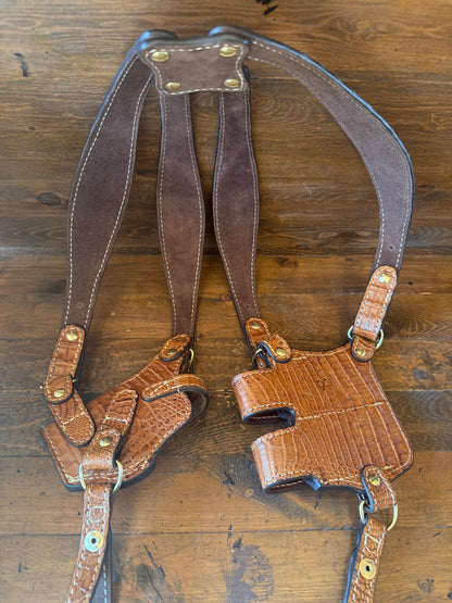 Honey Crocodile Skin Luxury Shoulder Holsters ( 1911 )