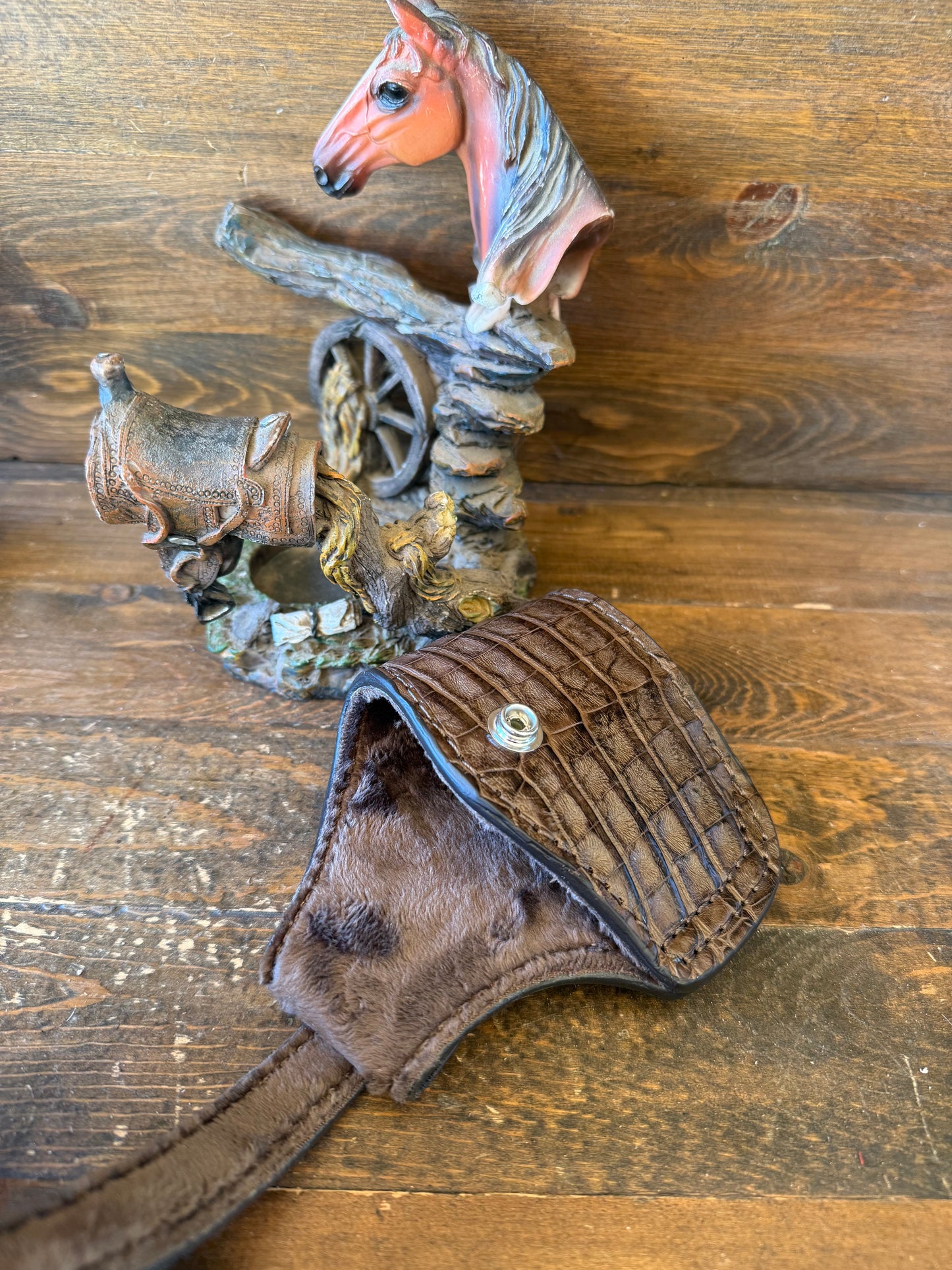 Brown crocodile skin compact holster ( Glock )