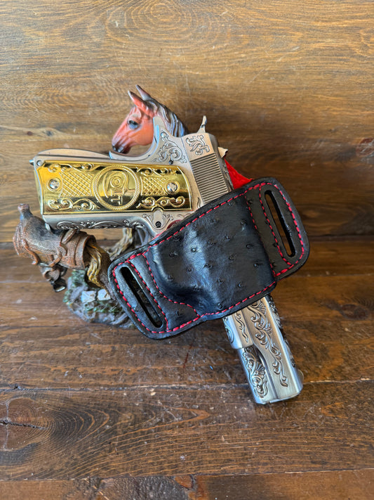 Black/red ostrich skin bikini holster (1911)
