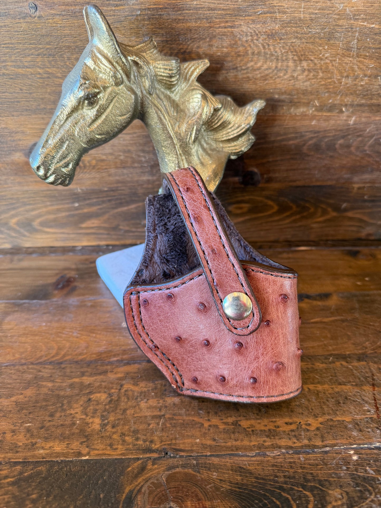 Gerbera/gold ostrich skin compact holster (1911)