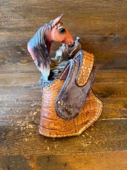 Honey/Gold crocodile skin compact holster ( Beretta )