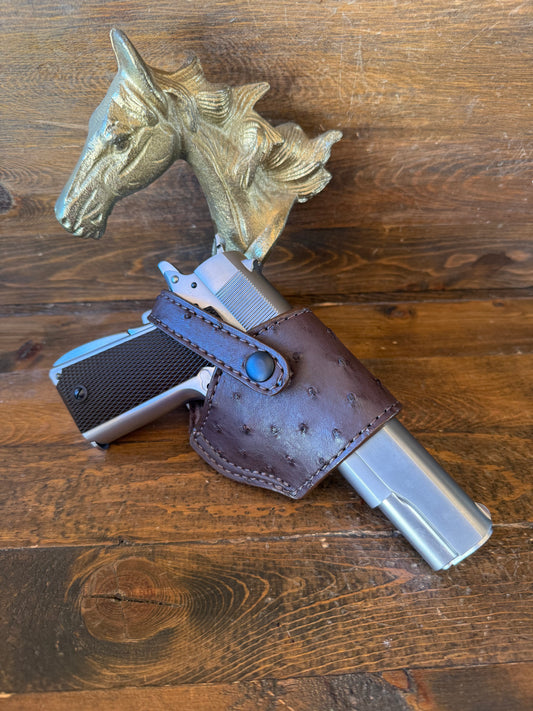 Dark brown ostrich skin compact holster (1911)