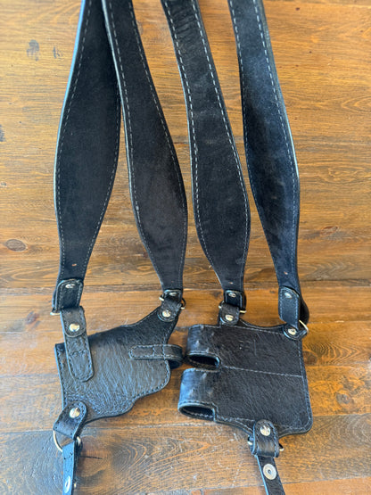 Black ostrich skin luxury shoulder strap holsters (1911) 2/mags