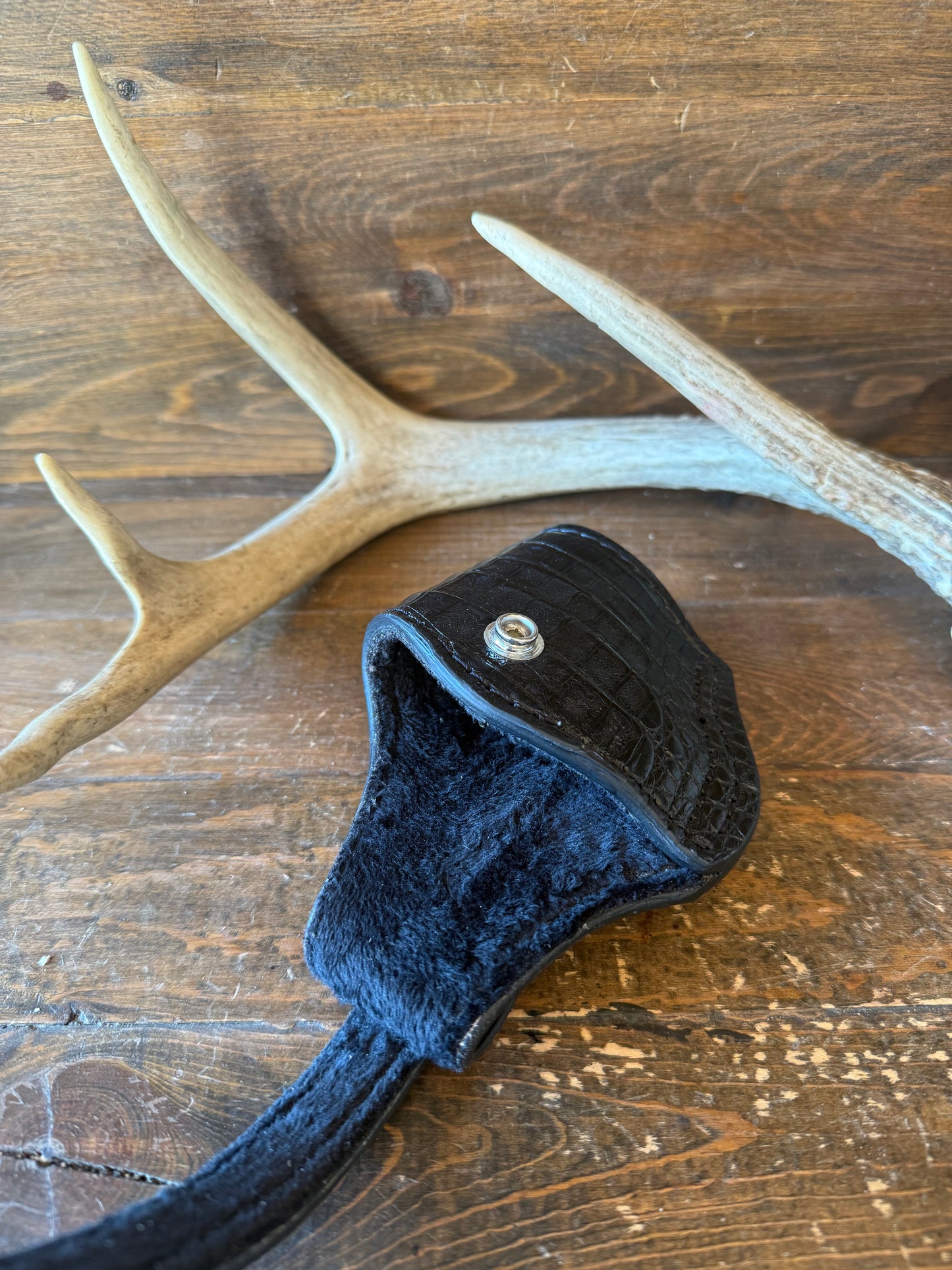 Black/Chrome crocodile belly compact holster. (1911)