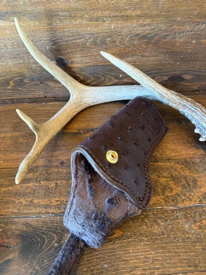 Dark brown ostrich skin full holster 5” (1911)