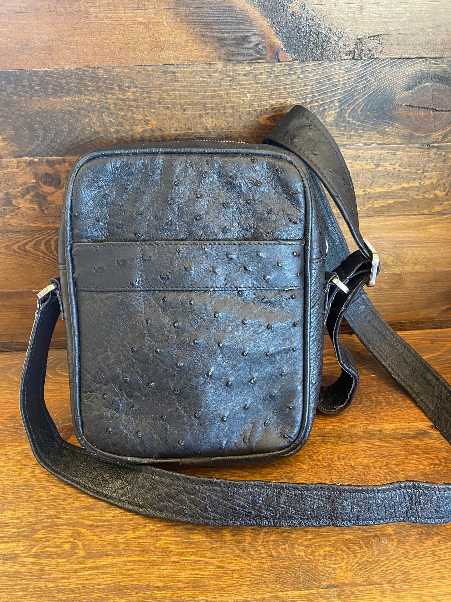 Mens ostrich crossbody bag