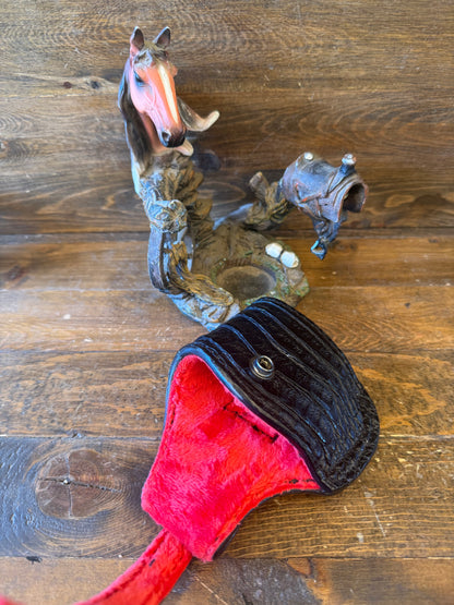 Black/red Crocodile belly skin compact holster ( Glock )