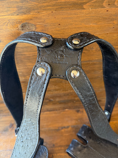 Black ostrich skin luxury shoulder strap holsters (1911) 2/mags