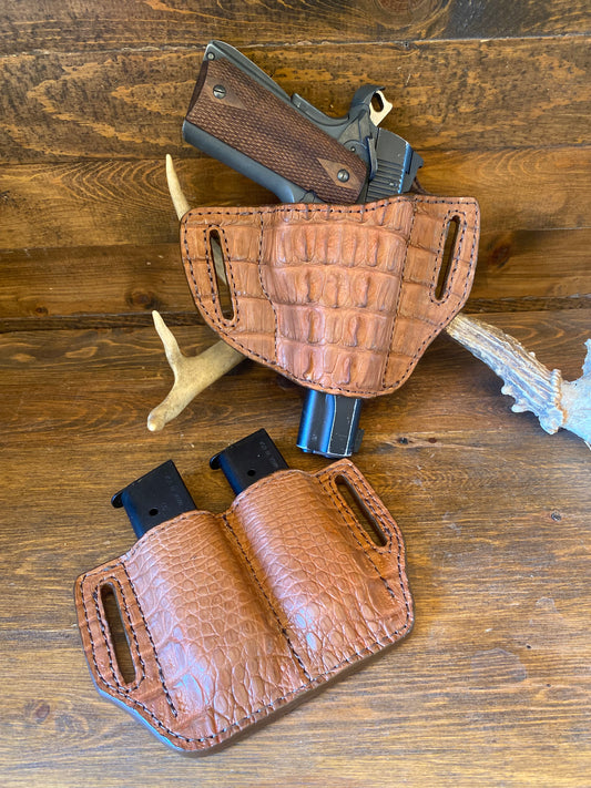 Coñac crocodile skin holsters set (1911)